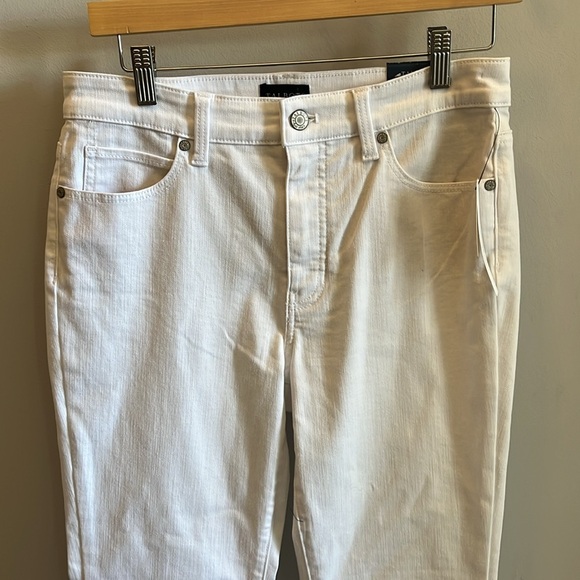 Talbots Straight Leg Jeans NWT White High Waist Full Length Size 6P Petite - Picture 2 of 11